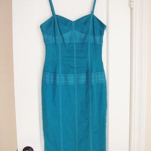 Teal Spaghetti-Strap Sheath Dress